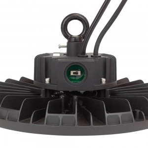 Collingwood Lighting HBAS2V40EMS Flex Bay Black Emergency IP65 150-2000W 22500-30000Lm 297mm Round Wattage Selectable Dimmable LED High Bay With Cool White 4000K LEDs