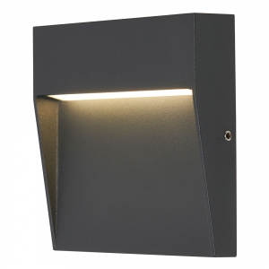 Forum Lighting ZN-44239-BLK Puya Black IP54 6W 370Lm Large Square LED Guide Light With Cool White 4000K LEDs 240V Height: 160mm | Width: 160mm | Proj: 27mm