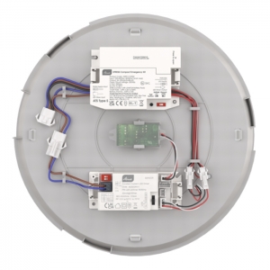 Ansell Lighting ADIS2/2/MWS/SM3 Disco Evo 2 White Self-Test Emergency IP65 8W-16W 1200-2300Lm 325mm Wattage & 3CCT Selectable LED Bulkhead With Microwave Sensor Corridor Function & Opal Diffuser