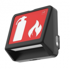 Ansell Lighting AFPR/1/B Falcon Protect Black IP20 2W Self-Test LED Emergency Wall Light With Interchangeable Legends
