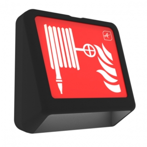 Ansell Lighting AFPR/1/B Falcon Protect Black IP20 2W Self-Test LED Emergency Wall Light With Interchangeable Legends