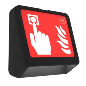 Ansell Lighting AFPR/1/B Falcon Protect Black IP20 2W Self-Test LED Emergency Wall Light With Interchangeable Legends