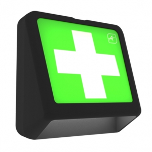 Ansell Lighting AFPR/1/B Falcon Protect Black IP20 2W Self-Test LED Emergency Wall Light With Interchangeable Legends