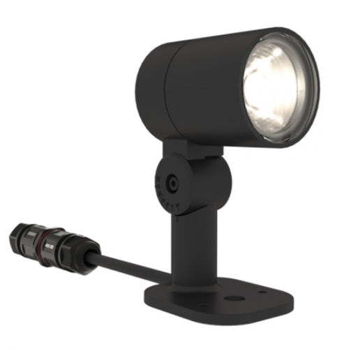 Ansell Lighting ARON/1/S Rondo M Black IP66 3.5W 150Lm 54mm Round LED Adjustable Projector Light With Warm White 3000K LEDs