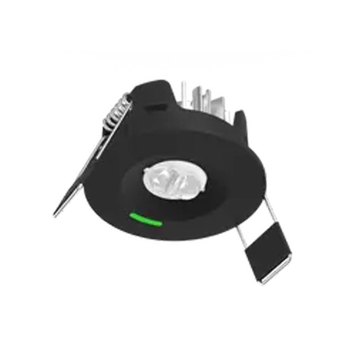 Ansell Lighting ASIP/1/LO/B Signal PRO Black IP20 1.5W 150Lm 50mm Round LED Low Output Emergency Downlight With Daylight White 5000K LEDs & Open Area + Escape Route Lenses