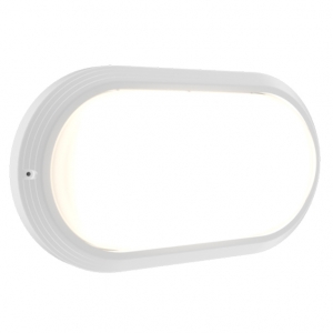 Ansell Lighting ASOR/1/W Sorrento CCT White IP65 6.5W-12.5W 780-1440Lm Oval Wattage and 2CCT Selectable LED Bulkhead With Plain & Louvred Eyelid Covers