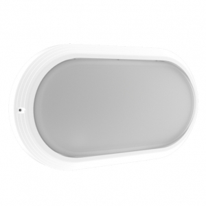 Ansell Lighting ASOR/1/W Sorrento CCT White IP65 6.5W-12.5W 780-1440Lm Oval Wattage and 2CCT Selectable LED Bulkhead With Plain & Louvred Eyelid Covers
