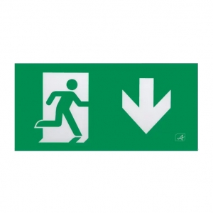 Ansell Lighting AWAT/2/AD Watchman Green/White Running Man Down Arrow Legend