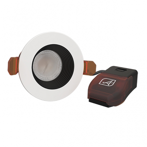 Ansell Lighting APRIPAGXM/1 Prism Pro XM Anti Glare White/Black IP65 5W-7W 410-530Lm 88mm Round Wattage & 4CCT Selectable Adjustable LED Fire Rated Downlight