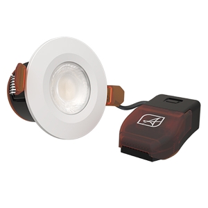 Ansell Lighting APRIPXM/1 Prism Pro XM White IP65 5W-7W 640-820Lm 88mm Round Wattage & 4CCT Selectable Fixed LED Fire Rated Downlight