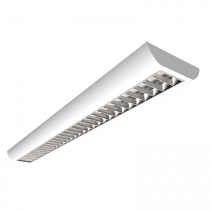 Ansell Lighting ACRES4/1/SM3 Crescent White Self-Test Emergency IP20 4ft 20W-33W 2600-4200Lm Wattage & CCT Selectable LED Surface Linear Luminaire With Diffuser & Polished Louvre