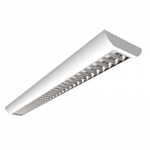 Ansell Lighting ACRES4/1/SM3 Crescent White Self-Test Emergency IP20 4ft 20W-33W 2600-4200Lm Wattage & CCT Selectable LED Surface Linear Luminaire With Diffuser & Polished Louvre