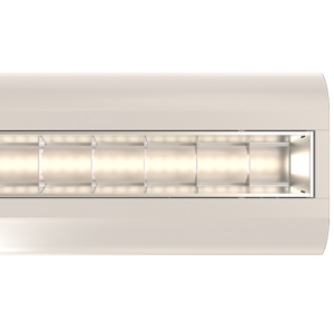 Ansell Lighting ACRES4/1/SM3 Crescent White Self-Test Emergency IP20 4ft 20W-33W 2600-4200Lm Wattage & CCT Selectable LED Surface Linear Luminaire With Diffuser & Polished Louvre