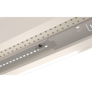 Ansell Lighting ACRES4/1/SM3 Crescent White Self-Test Emergency IP20 4ft 20W-33W 2600-4200Lm Wattage & CCT Selectable LED Surface Linear Luminaire With Diffuser & Polished Louvre