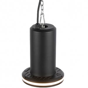 Ansell Lighting AHALO1/BL/1 Halo Highbay 1 Black IP44 10W/25W 1200-3000Lm 331mm Round Wattage & 2CCT Selectable LED Decorative High Bay Wiyh Halo Ring