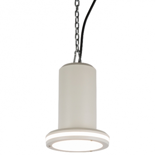 Ansell Lighting AHALO1/WH/1 Halo Highbay 1 White IP44 10W/25W 1200-3000Lm 331mm Round Wattage & 2CCT Selectable LED Decorative High Bay With Halo Ring