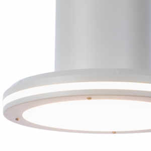 Ansell Lighting AHALO1/WH/1 Halo Highbay 1 White IP44 10W/25W 1200-3000Lm 331mm Round Wattage & 2CCT Selectable LED Decorative High Bay With Halo Ring