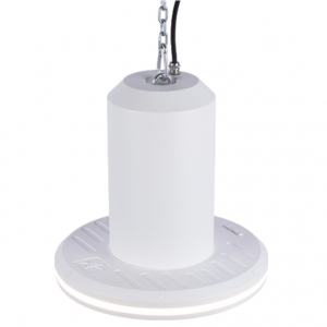 Ansell Lighting AHALO1/WH/1 Halo Highbay 1 White IP44 10W/25W 1200-3000Lm 331mm Round Wattage & 2CCT Selectable LED Decorative High Bay With Halo Ring