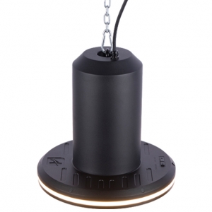 Ansell Lighting AHALO2/BL/1 Halo Highbay 2 Black IP44 75W/150W 9200-18000Lm 578mm Round Wattage & 2CCT Selectable LED Decorative High Bay With Halo Ring