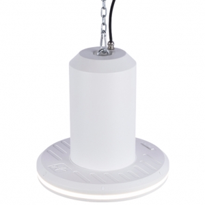 Ansell Lighting AHALO2/WH/1 Halo Highbay 2 White IP44 75W/150W 9200-18000Lm 578mm Round Wattage & 2CCT Selectable LED Decorative High Bay With Halo Ring