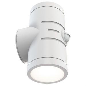 Ansell Lighting AREELEDWL/WH/PIR Reef White IP65 10W 890Lm Up And Down 3CCT Selectable LED Tubular Wall Light With PIR