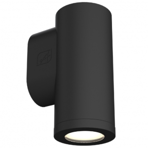 Ansell Lighting AREFS/D/B/1 Reef S Black IP65 5W 350Lm 65mm Round Up-Or-Down 2CCT Selectable LED Tubular Wall Light With 2 Interchangeable Gobo Inserts