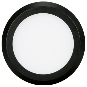Ansell Lighting AREVR/1/BK/WW Reveal R Black IP20 1.8W 110Lm 12V 120mm Round LED Colour Selectable LED Undercabinet Light With Warm White 3000K LEDs - Requires Driver