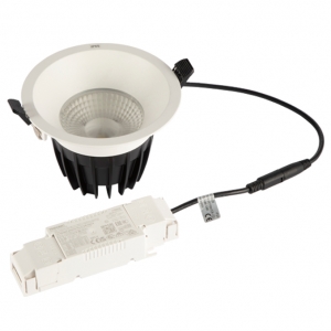 Ansell Lighting  AUNW2/1/WW Unity 2 Sand White IP65 24W 3100Lm 165mm Round LED Commercial Wallwash Downlight With Warm White 3000K LEDs