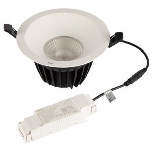Ansell Lighting  AUND4/1/CW Unity 4 Sand White IP65 32W 4200Lm 175mm Round LED Commercial Downlight With Cool White 4000K LEDs