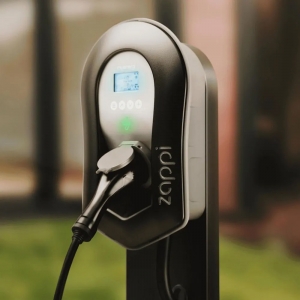 MyEnergi ZAPPI-2H07TB-G Black IP65 7kW 32A Single-Phase App Controllable Tethered EV Wall Charger With Single Gun + 6.5m Lead, Ethernet + Wi-Fi & PEN Earth Protection