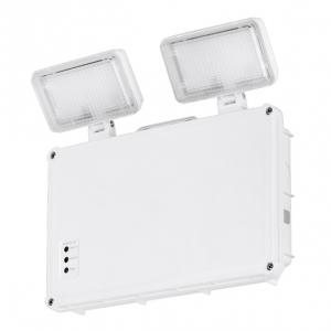 Aurora AU-EMTS3W/65 White 3W 400Lm 240V IP65 Dual Self-Test and Manual Emergency LED Twin Spot With 2 x 1.5W Adjustable Heads