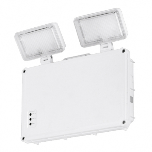 Aurora AU-EMTS3W/65 White 3W 400Lm 240V IP65 Dual Self-Test and Manual Emergency LED Twin Spot With 2 x 1.5W Adjustable Heads