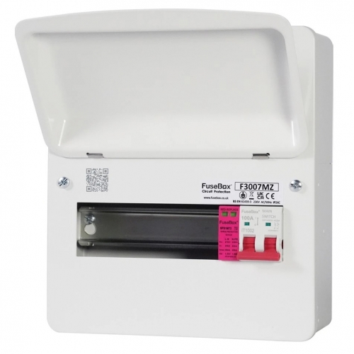 Fusebox F3007MZ F3 Series White 7 Way 100A Surge Protected Switch Isolator Consumer Unit