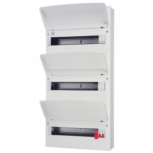 Fusebox F3047MZ F3 Series White 47 Way (15/16/16) 100A Triple Row Surge Protected Switch Isolator Consumer Unit