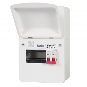 Fusebox F3004M F3 Series White 4 Way 100A Switch Isolator Consumer Unit