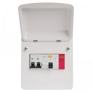 Fusebox F300GRAZ F3 Series White Pre-Populated Surge Protected Garage Consumer Unit With 63A 30mA Type A RCD & 6A + 16A Type B MCBs
