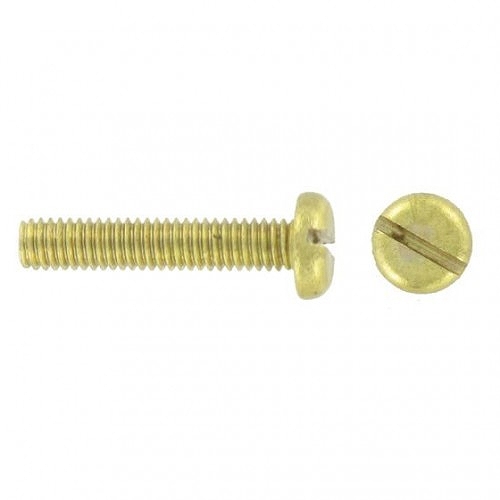 Deligo BPR430 Brass Slotted Pan Head Machine Screw M4 x 30mm (Pack Size 100)