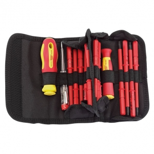 Draper 05776 Expert Ergo Plus 18 Piece VDE Fully Insulated Interchangeable Screwdriver Set With Storage Roll 1000V