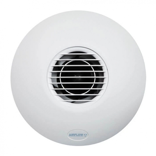 Airflow 72687257 iCON30 White Round Low Energy Axial Fan With Iris Shutter For Remote Switching IPX4 230V DiaØ : 225mm | Spigot DiaØ : 100mm