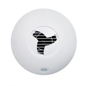 Airflow 72687257 iCON30 White Round Low Energy Axial Fan With Iris Shutter For Remote Switching IPX4 230V DiaØ : 225mm | Spigot DiaØ : 100mm