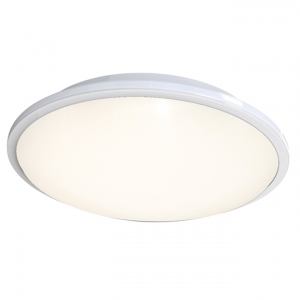 Ansell Lighting AECLED/W/CCT Eclipse White IP20 8.5W-20.5W 1200-2800Lm 435mm Round Wattage & 2CCT Selectable Decorative LED Bulkhead With Opal Diffuser & Integral Microwave Sensor