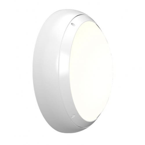 Ansell Lighting AVIL/1/W/MWS Vision White IP65 9W-18W 1300-2100Lm 350mm Round Wattage & 2CCT Selectable LED Bulkhead With Integral Microwave Sensor