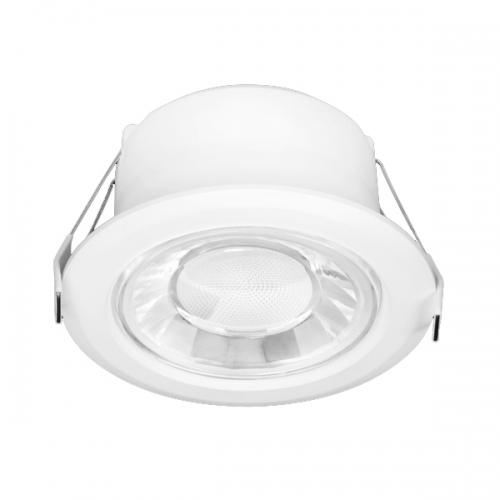 Aurora Lighting EN-DDL10160CS SpryteCS White IP44 6W 550-630Lm 78mm Round Fixed 3CCT Selectable Triac Dimmable LED Downlight