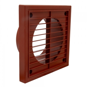 Manrose 1152T Terracotta Fixed Louvre 100mm/4" Wall Grille With 100mm Ø Spigot Height: 140mm | Width: 140mm