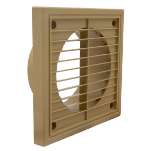 Manrose 1152CS Cotswold Stone Fixed Louvre 100mm/4" Wall Grille With 100mm Ø Spigot Height: 140mm | Width: 140mm