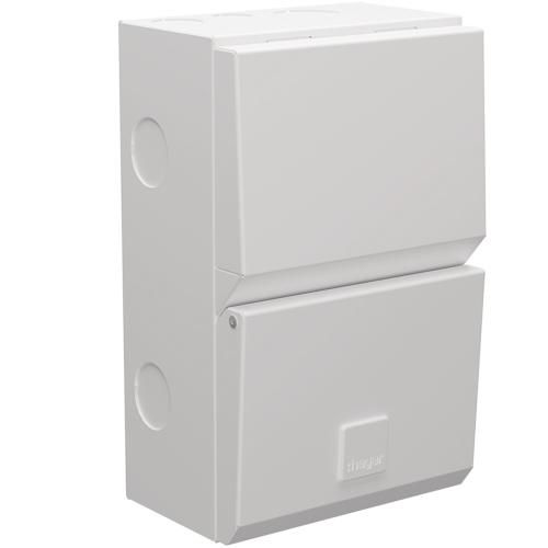 Hager VME202 Design Evo White 2 Way Switch Isolator Consumer Unit With 63A Isolator