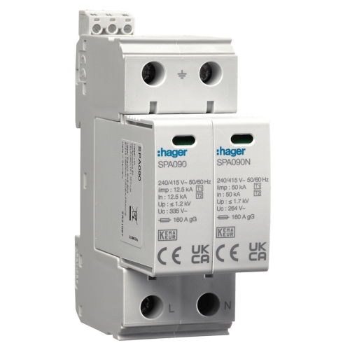 Hager VME01SPD DP Type1+2 Surge Protection Kit For Consumer Units