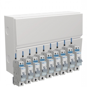 Hager VME113SPD Design Evo White 13 Way SPD Switch Isolator Consumer Unit With 100A Isolator & Type 2 Surge Protection Device