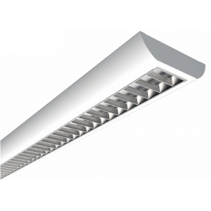 Ansell Lighting ACRESLED4/SM3 Crescent White IP20 4ft Self-Test Emergency 20W-33W 2600-4200Lm Wattage & 3CCT Selectable LED Surface Linear Luminaire With Polished Louvre