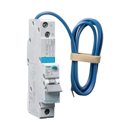 Hager ADB440G 1 Module Single Pole B Curve Type A RCBO For Residential Installations 40A 6kA 30mA